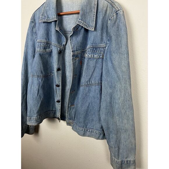 Vintage Levi's Orange R Tab Blue Lightweight Denim Shirt Jacket Large - Picture 6 of 13